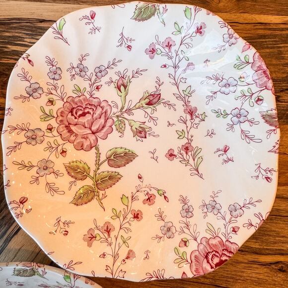 Set of 3-Johnson Brothers, 1930’s Rose Chintz Collection-Coupe Cereal Bowls-7.5” - Picture 4 of 10